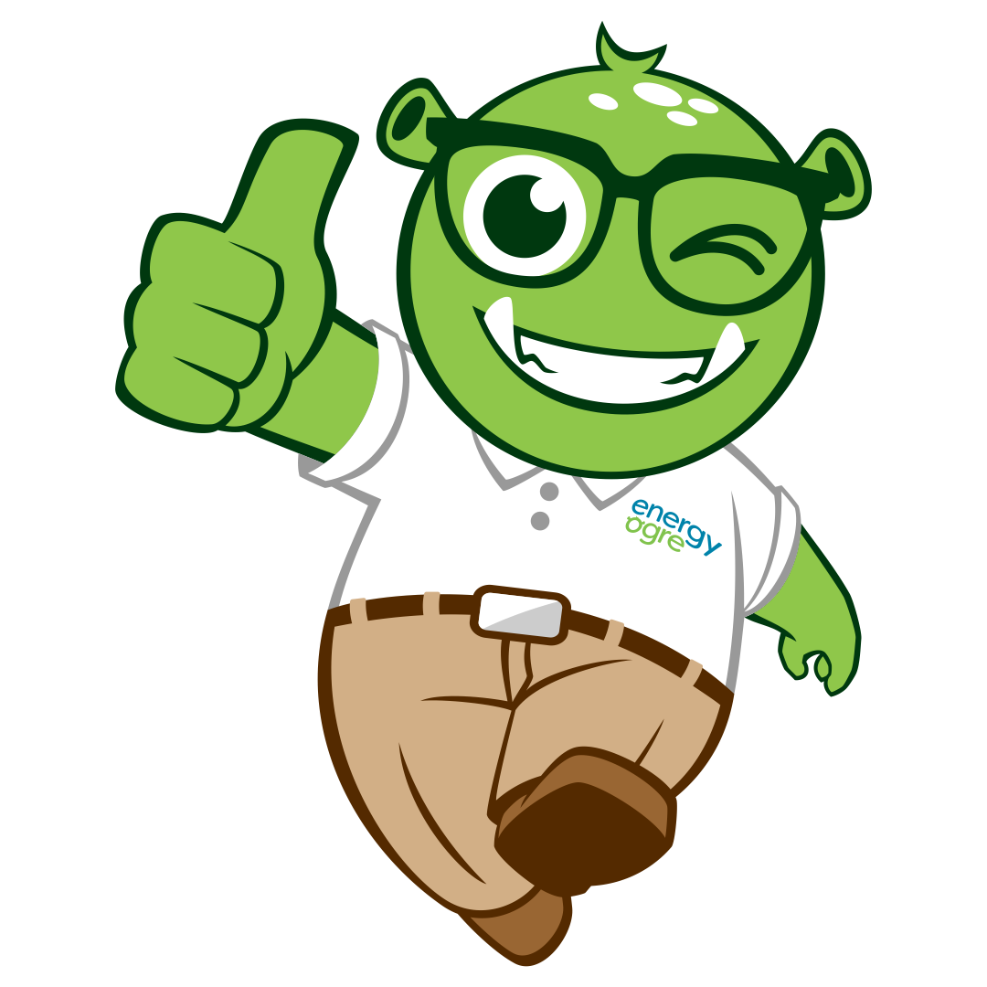 Energy Ogre mascot thumbs up